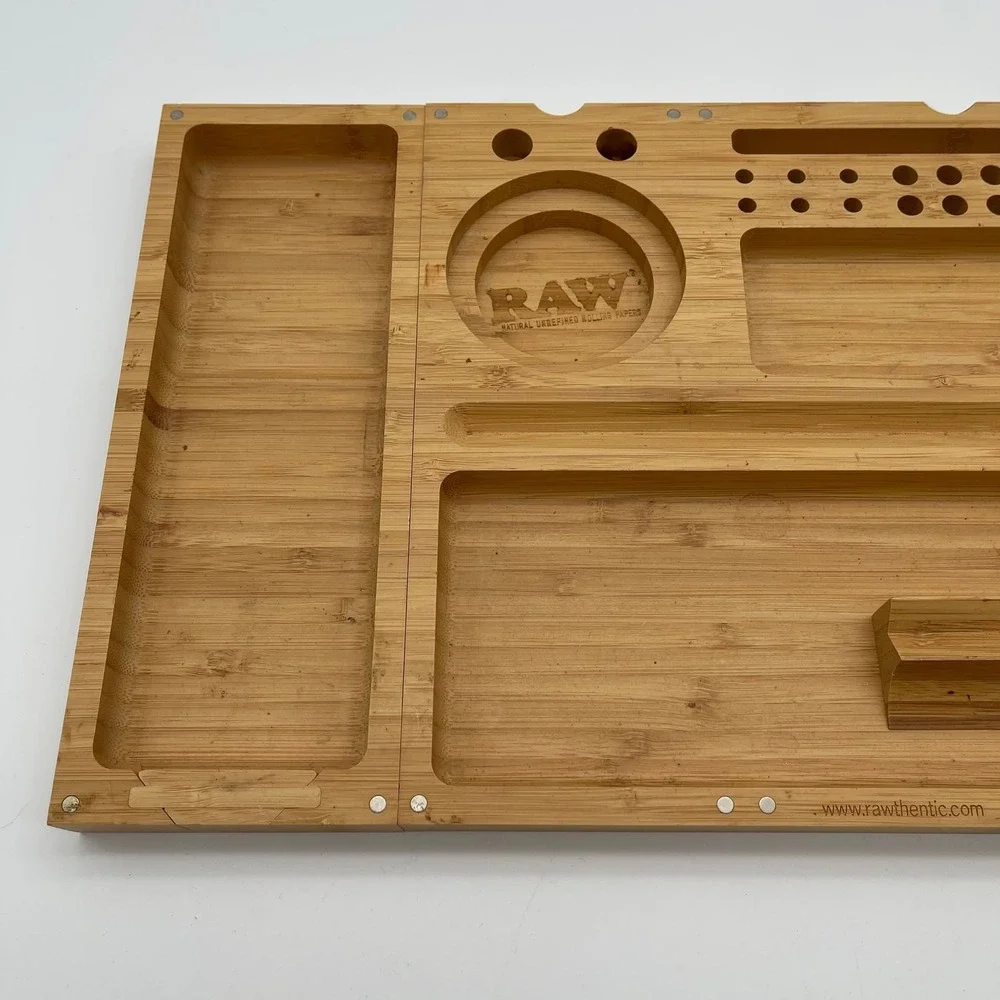 RAW Triple Flip Bamboo Magnetic Rolling Tray